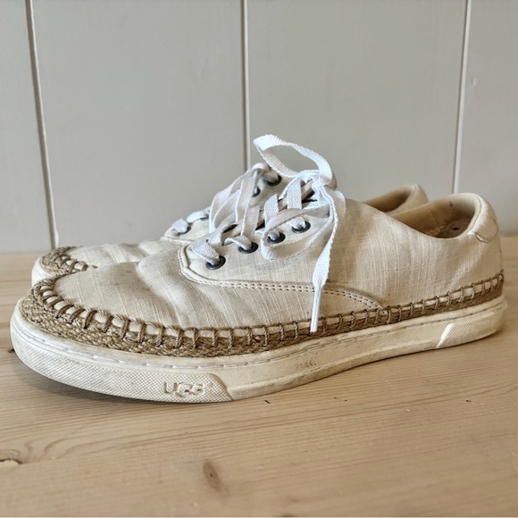 UGG Eyan II Women's Beige Canvas Lace Up Shoes Sneakers Jute Women’s 8 - Picture 4 of 7